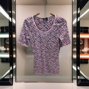 BKE Boutique Top‎ by Buckle. Lace S/S Rose Pink  Nylon Polyester Blend women's S